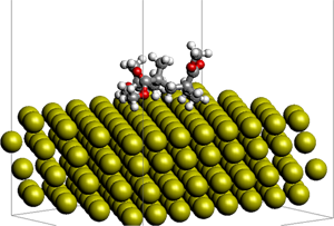 Fig.5 Analysis of interface using DFT (PMMA monomer adsorbed on gold surface)