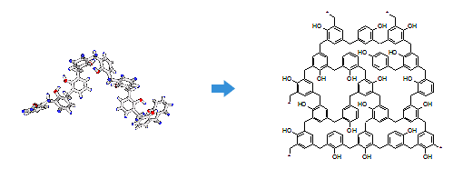 Fig.1 Crosslinking reaction model of phenolic resins.