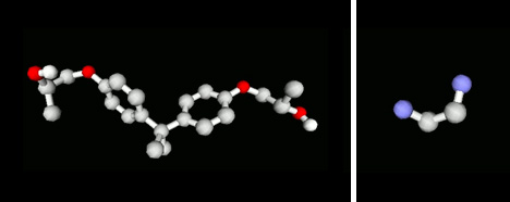 Fig. 1 Modeling of molecules using J-OCTA<br>(left=EP, right=ethylenediamine)